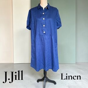 J. Jill Love Linen popover shirt dress w/ pockets. Size Med. Like new! EUC!